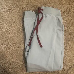 Figs Cement Joggers with Burgundy Drawstring XS/P